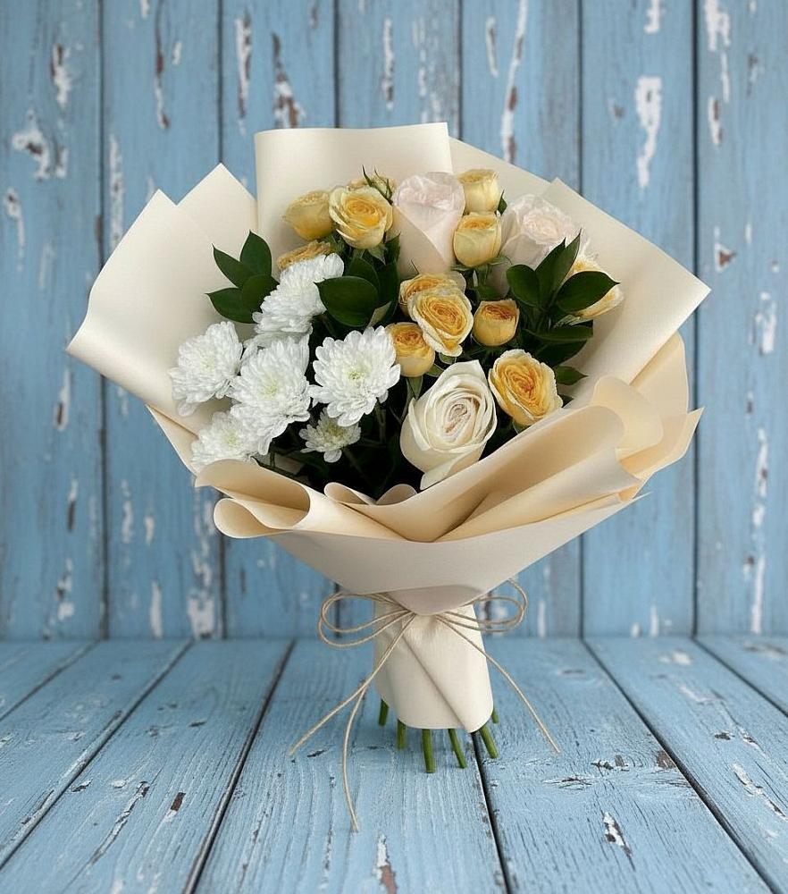 Букет цветов из: Розы и Хризантемы в Шарыпово