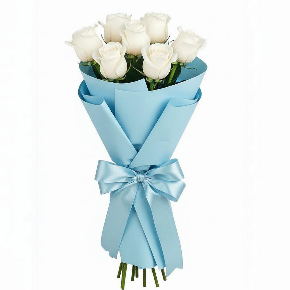 Букет 7 белых роз Проуд в Шарыпово