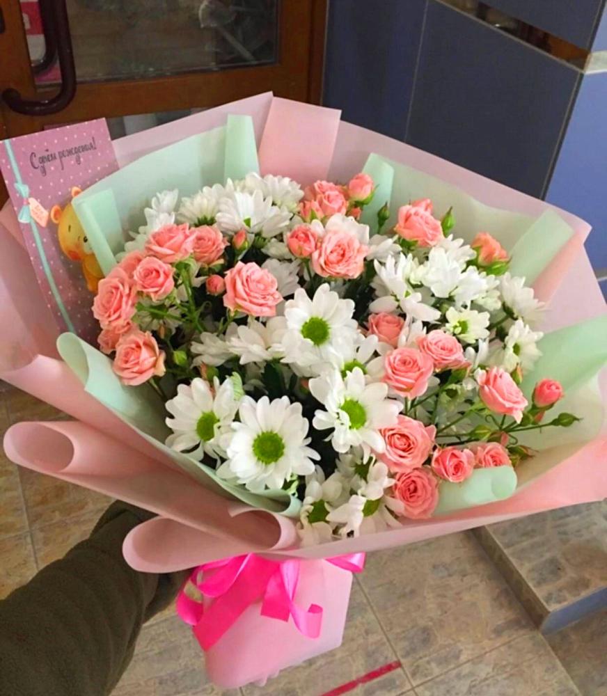 Букет цветов из: Розы и Хризантемы в Шарыпово