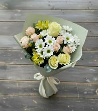 Букет цветов из:  Альстромерии, Розы и Хризантемы в Шарыпово