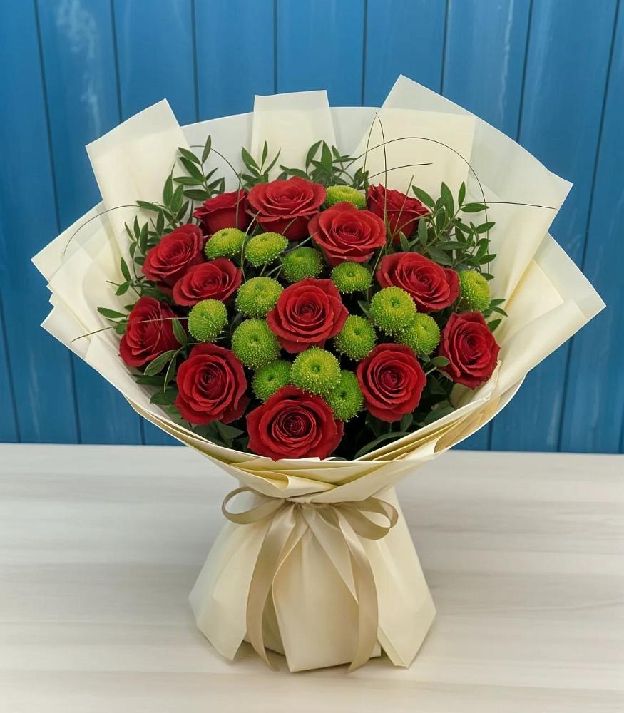 Букет цветов из: Розы и Хризантемы в Шарыпово